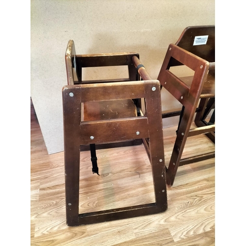 122 - Euro Bambino Commercial Brown High Chairs (3). Some Signs of Wear. 75cm High, 50cm x 50cm. Collectio... 