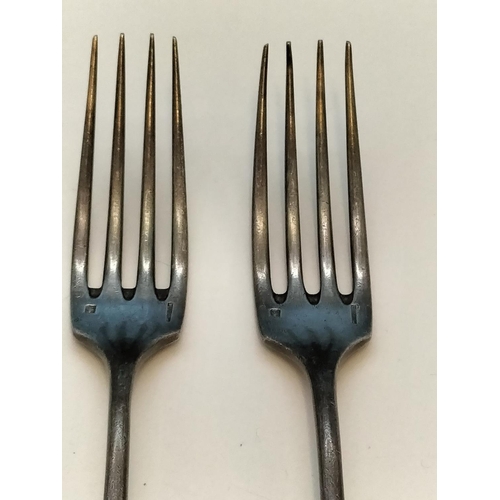 127 - 2 x Silver (Tested) Forks by Christofle. 88 Grams.