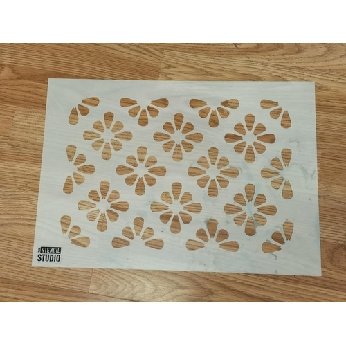 131 - Collection of Studio Stencils (19). Various Tile Patterns. Largest 83cm x 59cm.