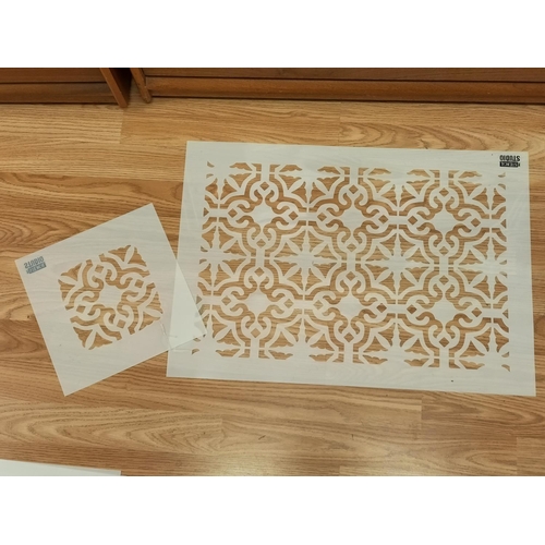 131 - Collection of Studio Stencils (19). Various Tile Patterns. Largest 83cm x 59cm.