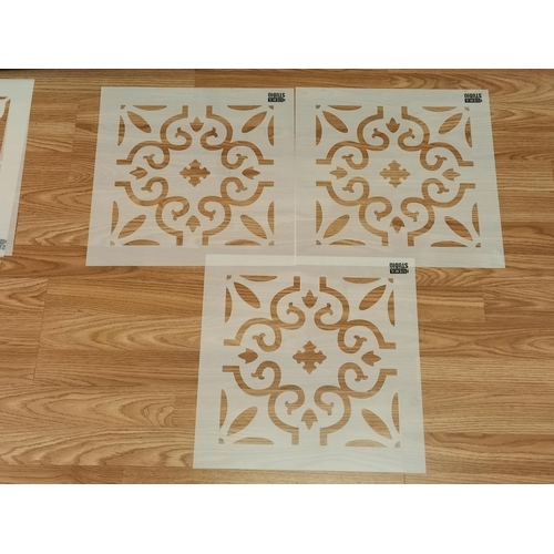 131 - Collection of Studio Stencils (19). Various Tile Patterns. Largest 83cm x 59cm.