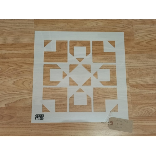 131 - Collection of Studio Stencils (19). Various Tile Patterns. Largest 83cm x 59cm.