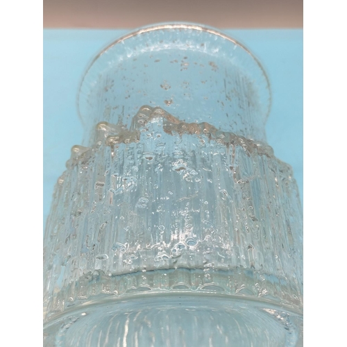 138 - Tapio Wirkkala (Finnish) 'Melting Ice' Pattern Glass 14cm Vase