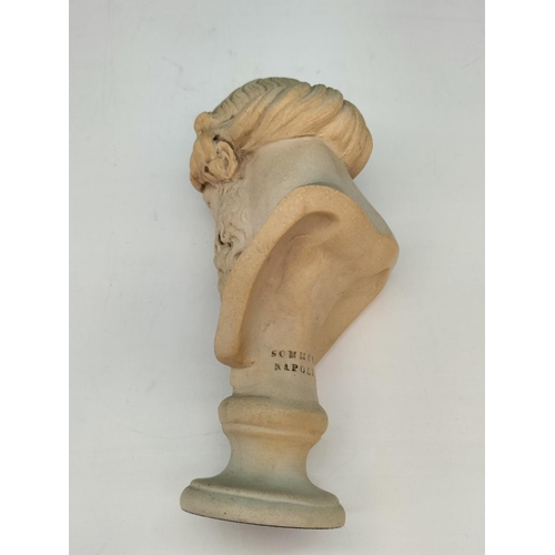 140 - Marble Effect 'Plato' Bust. 20cm High.