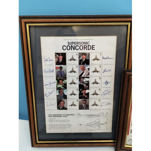 145 - 2 x Framed Stamp Sheets - Rugby World Cup Heroes 2003 First Edition (No 210) and Supersonic Concorde... 