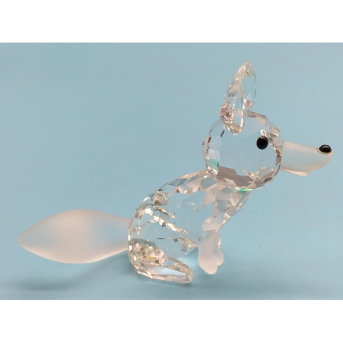 171 - Swarovski Crystal Fox Figure (5cm High x 7cm) From The Woodlands Friends Collection Designed by Adi ... 