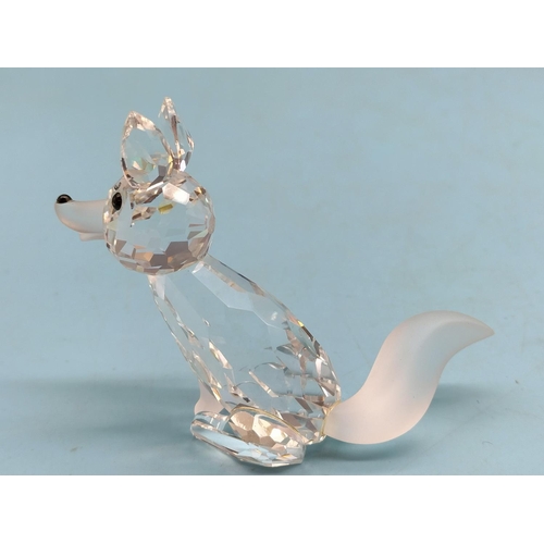 171 - Swarovski Crystal Fox Figure (5cm High x 7cm) From The Woodlands Friends Collection Designed by Adi ... 