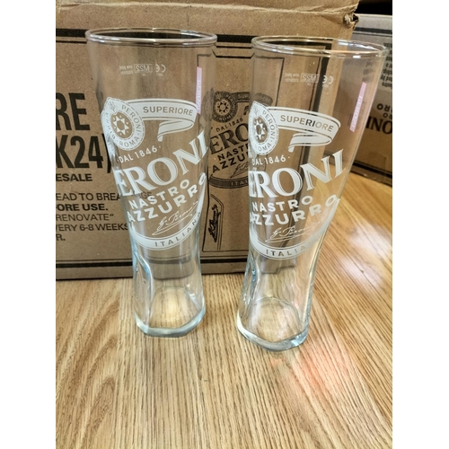 187 - Box of 24 'Peroni Signature' Pint Glasses. Unused. Collection Only.