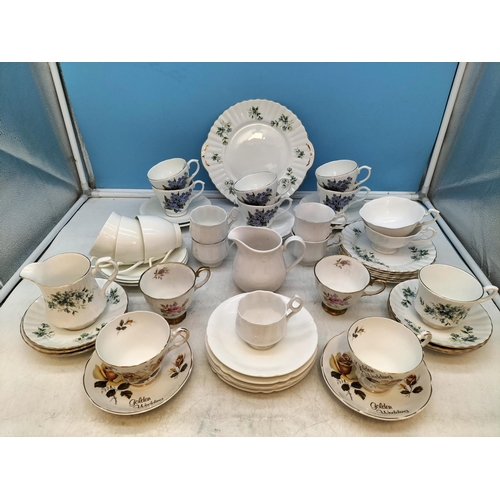 190 - 2 Boxes of Mixed Cups and Saucers to include Queen Anne, Duchess China, Staffordshire, etc