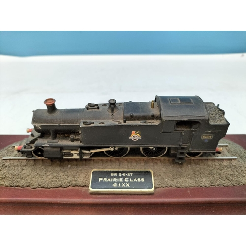 195 - Country Artist Hand Painted Railway Engines on Plinths (3), GNR 0-6-2T Class N2, BR 2-6-2 T Prairie ... 