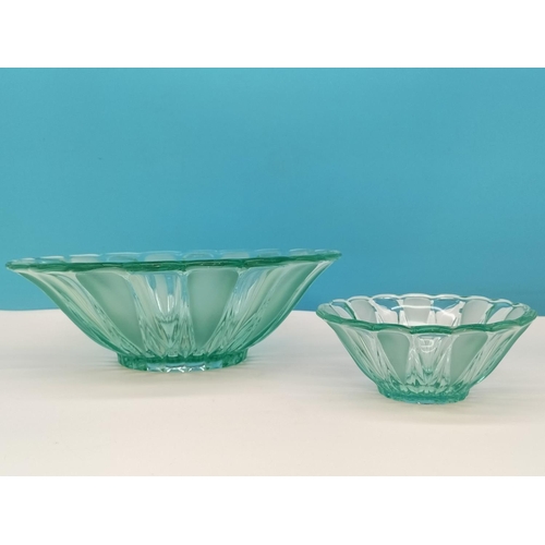 226 - 7 Piece Green Glass Dessert/Trifle Set.