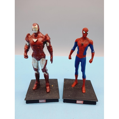 256 - Marvel Figures (7) to include Captain America, Wolverine, Venom, Iron Man, etc. Tallest 15cm.