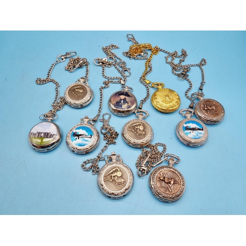 263 - Modern Quartz Pocket Watches (10). Require Batteries.