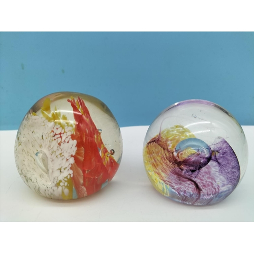 301 - Mixed Paperweights (6) to include Nybro Sweden (2), Caithness Moon Crystal, etc. Tallest 15cm.