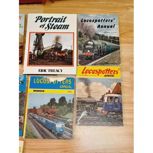 305 - Collection of Railway Related Reference Books to include 1962-1971 Locospotters Annuals, Portrait of... 