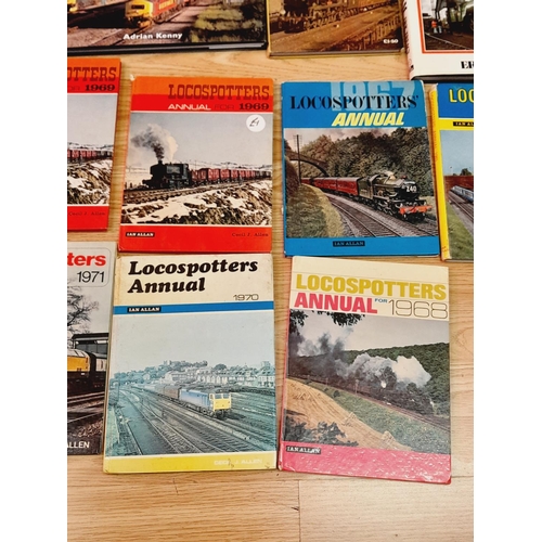 305 - Collection of Railway Related Reference Books to include 1962-1971 Locospotters Annuals, Portrait of... 