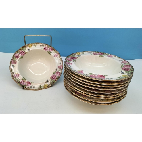 310 - Royal Doulton 16cm Dessert Bowls (10) in the 'English Rose' Pattern.