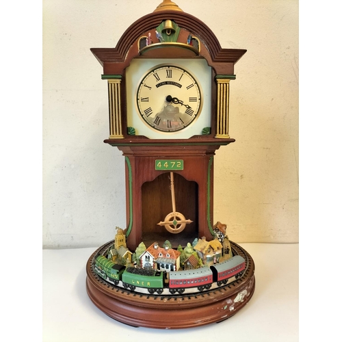 316 - Bradford Exchange 'Flying Scotsman' Train Clocks (2). Both Require Attention. Tallest 45cm.