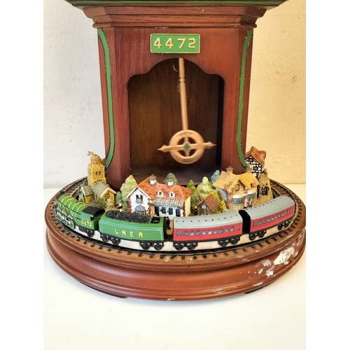 316 - Bradford Exchange 'Flying Scotsman' Train Clocks (2). Both Require Attention. Tallest 45cm.