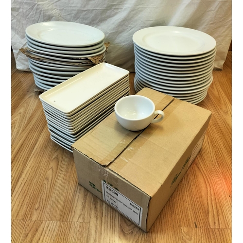 317 - Collection of White Hotel Ware Ceramics to include Dinner Plates, Rectangular Dishes and Cappucino C... 