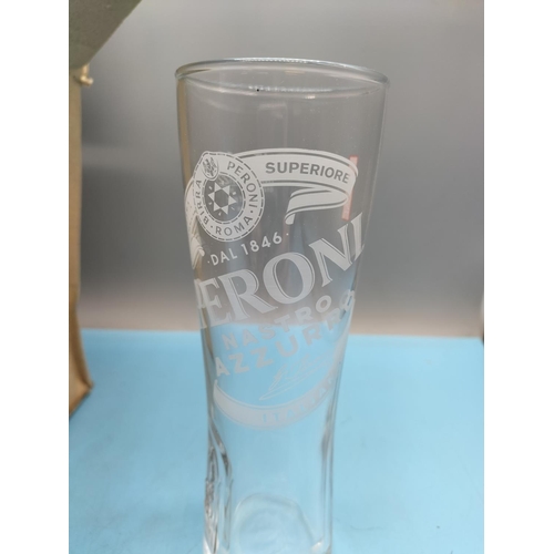 322 - Box of 12 'Peroni Signature' Half Pint Glasses. Unused. New in Box. Collection Only.