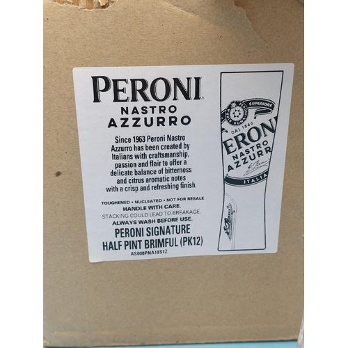 322 - Box of 12 'Peroni Signature' Half Pint Glasses. Unused. New in Box. Collection Only.