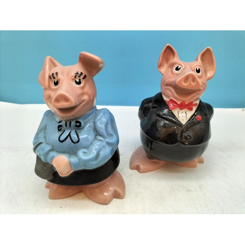 327 - Wade Nat West Piggy Banks (5) with Original Stoppers plus Large 20cm Royal Doulton Character Jug 'Sa... 