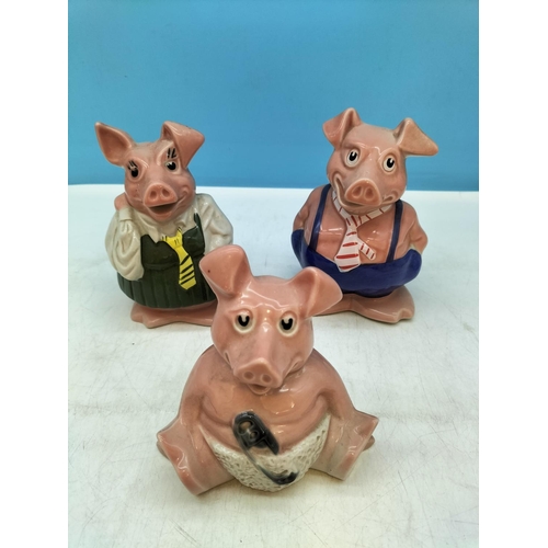 327 - Wade Nat West Piggy Banks (5) with Original Stoppers plus Large 20cm Royal Doulton Character Jug 'Sa... 