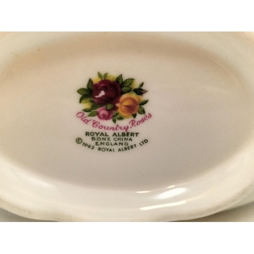 332 - Royal Albert 'Old Country Roses' Meat Platter (34.5cm x 27cm), Gravy Boat and Undertray plus Salt an... 