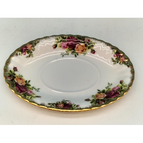 332 - Royal Albert 'Old Country Roses' Meat Platter (34.5cm x 27cm), Gravy Boat and Undertray plus Salt an... 