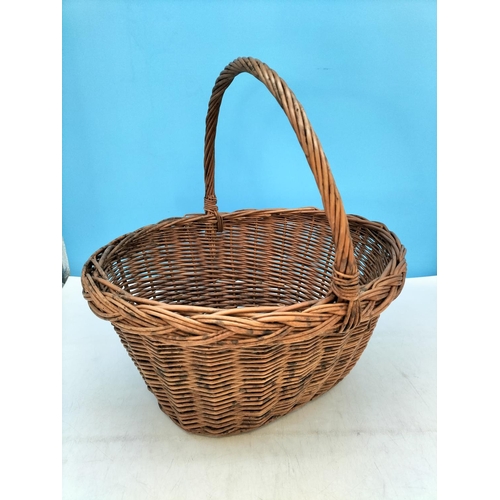 333 - Wicker Handled Basket. 40cm High, 34cm x 40cm.