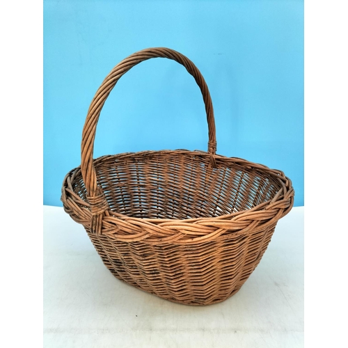 333 - Wicker Handled Basket. 40cm High, 34cm x 40cm.