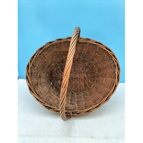 333 - Wicker Handled Basket. 40cm High, 34cm x 40cm.