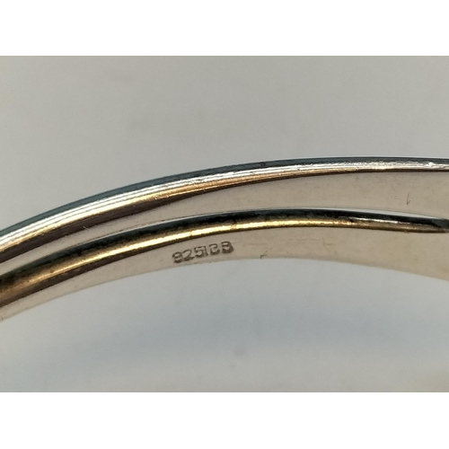 342 - Silver 925 Wishbone Design Bangle.