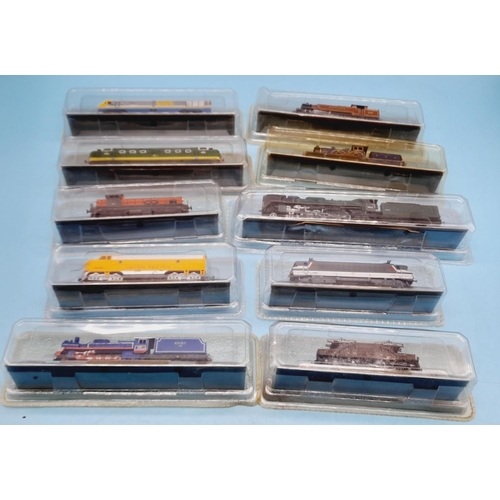 361 - Del Prado 'N' Gauge Model Trains 'Locomotives of the World' (10) to include VIA Rail LRC, SNCF BB 22... 