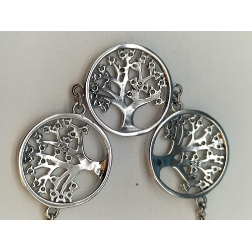 370 - Silver 925 Tree of Life Bracelet, Silver 925 Ladies Rings (2) plus Silver 925 and Amethyst Pendant o... 