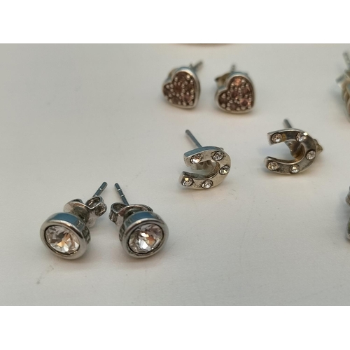 375 - Silver 925 Stud Earrings (5 Pairs) to include Ted Baker Pair plus Hooped Cubic Zirconia Earrings.