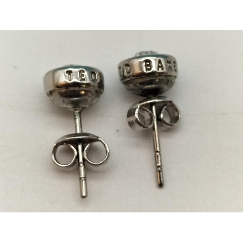 375 - Silver 925 Stud Earrings (5 Pairs) to include Ted Baker Pair plus Hooped Cubic Zirconia Earrings.