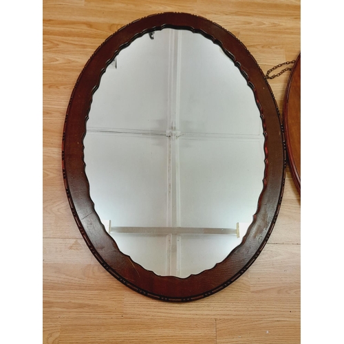 380 - Wooden Framed Oval Mirrors (2). Largest 90cm x 65cm x 3cm. Collection Only.