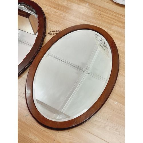 380 - Wooden Framed Oval Mirrors (2). Largest 90cm x 65cm x 3cm. Collection Only.