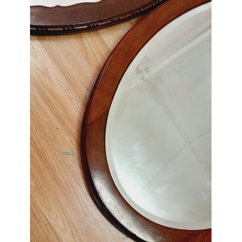 380 - Wooden Framed Oval Mirrors (2). Largest 90cm x 65cm x 3cm. Collection Only.