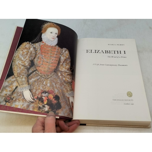 387 - Folio Society Collection of Hardback Books (7) to include Elizabeth I, Cobbetts America, Chekhov: A ... 