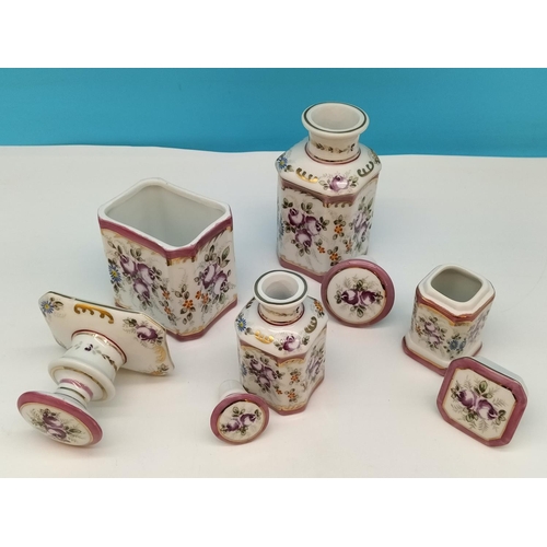 40 - Vintage Porcelain Vanity Dressing Table Set (4). Tallest 14cm.