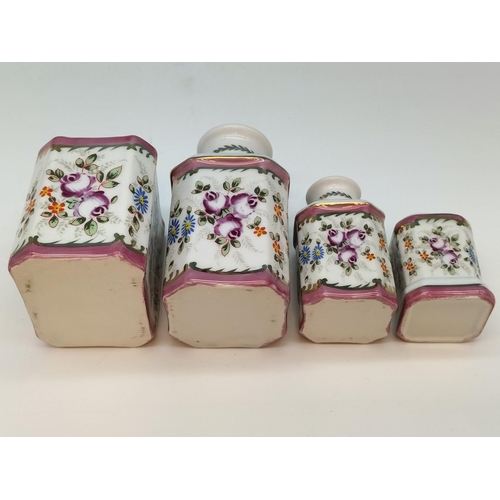 40 - Vintage Porcelain Vanity Dressing Table Set (4). Tallest 14cm.