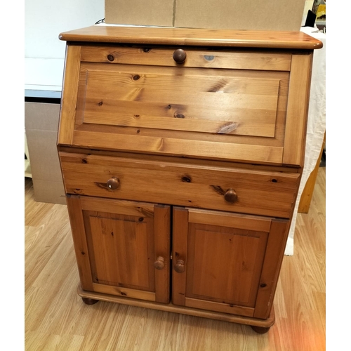 421 - Modern Pine Bureau Cabinet plus 3 Drawer Unit on Wheels. Bureau Measures 105cm High, 79cm x 45cm. Co... 