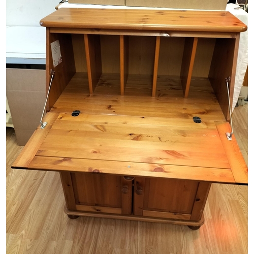 421 - Modern Pine Bureau Cabinet plus 3 Drawer Unit on Wheels. Bureau Measures 105cm High, 79cm x 45cm. Co... 