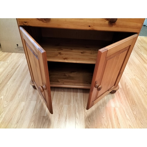 421 - Modern Pine Bureau Cabinet plus 3 Drawer Unit on Wheels. Bureau Measures 105cm High, 79cm x 45cm. Co... 