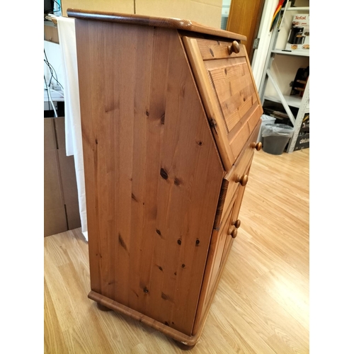 421 - Modern Pine Bureau Cabinet plus 3 Drawer Unit on Wheels. Bureau Measures 105cm High, 79cm x 45cm. Co... 