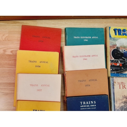 428 - Collection of Railway Related Reference Books to include Trains Annuals 1947-1971.