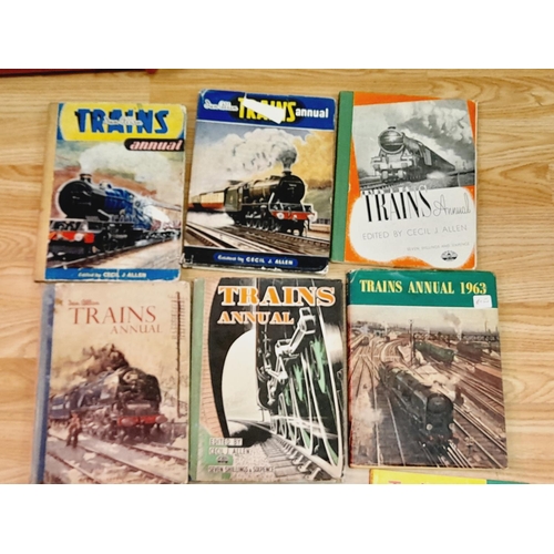 428 - Collection of Railway Related Reference Books to include Trains Annuals 1947-1971.